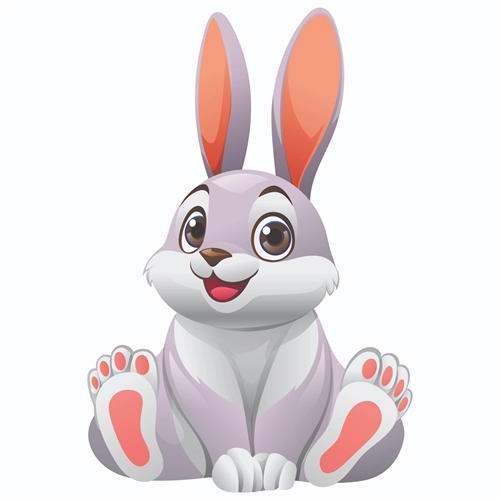 At the Farm Theme Bunny Transparent Sticker